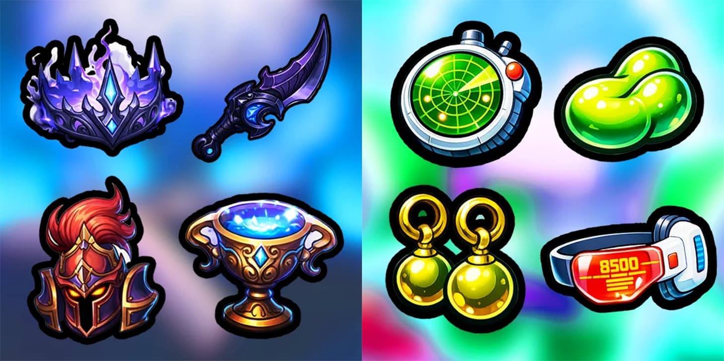 Examples of transparent Roblox vector art generated with the RoVisuals AI vector generator